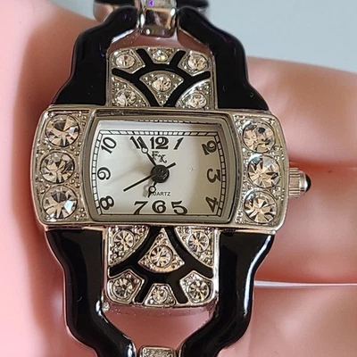 FRANZ XAVIER GORGEOUS DECO RHINESTONE BRACELET WATCH IN WORKING CONDITION FAB - Image 1 of 4