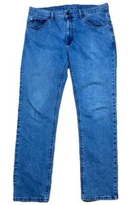 Pantalones de mezclilla ajustados Mott And Bow clásicos para hombre 35x30 azul - Imagen 1 de 7