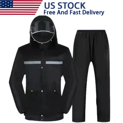Waterproof Rain Suits Heavy Duty Raincoat Fishing Rain Gear Jacket Men - Image 1 of 4