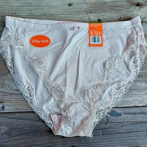 Warner's Sz Large 5168 Vintage Be Flirty Beige Hi Cut Silky Soft Brief - Picture 1 of 1