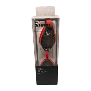NIKE Gafas de Natación Lente Bloqueo UV Puente Nariz Ajustable Adulto Rojo Nuevas - Imagen 1 de 5