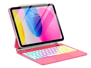 A16 11th 10th Apple iPad Magnetic Keyboard Trackpad Rainbow Backlit Stand Case - Picture 1 of 5
