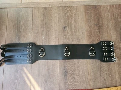 Cinturón de cuero negro gay para hombres de 5" de ancho X 36" de largo Kink Bondage Gear Foto 1 de 4