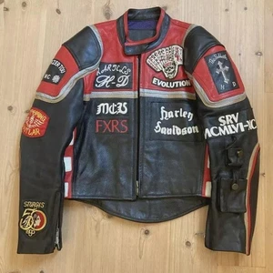 Chaqueta Harley Davidson Marlboro Hombre - Vintage Racing CE Cuero de Vaca Blindado - Imagen 1 de 10
