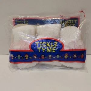 NOS 90s Tickle Tyme 3 Pair Lace Trim Anklet Socks - Picture 1 of 8