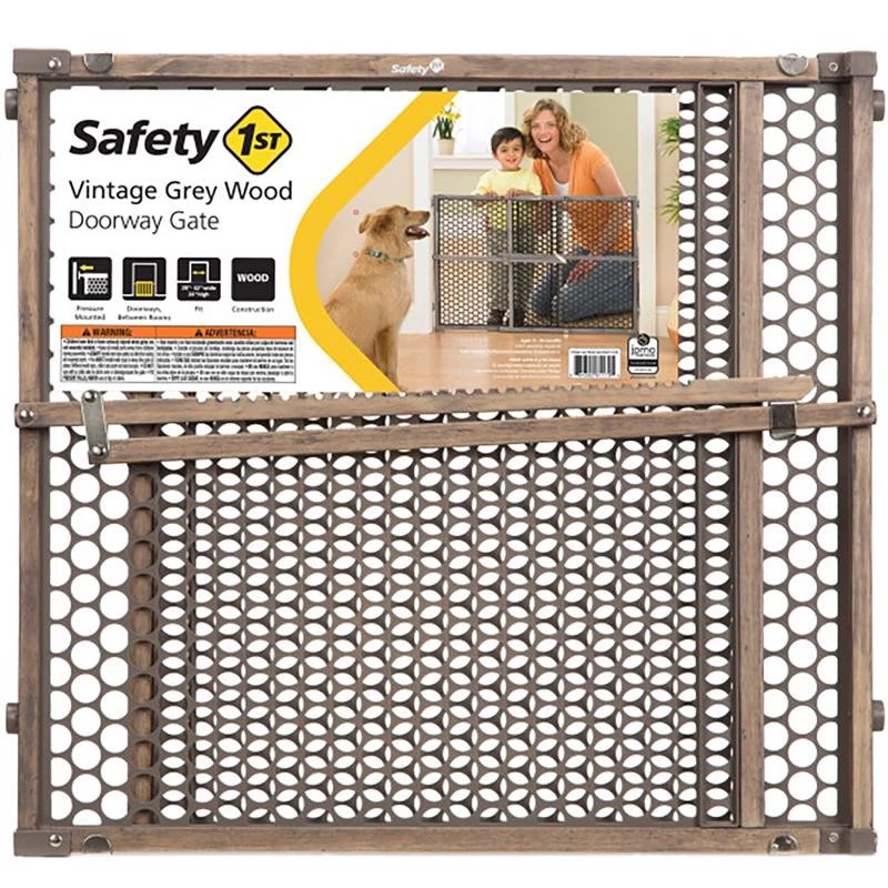Puerta de seguridad de madera gris Safety 1st GA112GRY4 24 H X 28 a 42 W pulgadas Foto 1 de 1