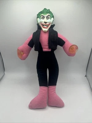 Винтажная 13-дюймовая плюшевая кукла-джокер с цепляющимся за окно пластиковым лицом ретро Batman Villain - Изображение 1 из 2