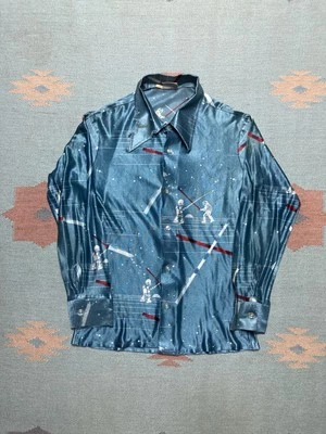 Vintage 70s long sleeve button shirt Mcgregor space disco boys 16 women’s Small - Image 1 of 4