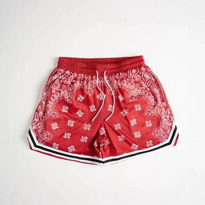 Унисекс мужской YoungLA печально известный бандана шорты пейсли узор сетки спортивные шорты - Изображение 1 из 4