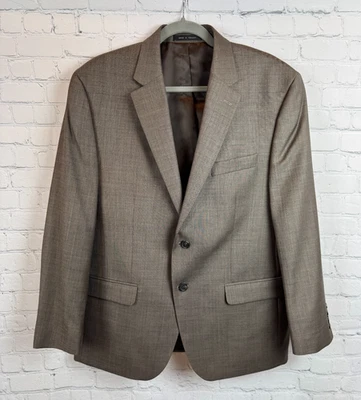 VAN HEUSEN light brown 100% wool mens classic career jacket blazer size 42S - Image 1 of 4