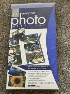 Álbum organizador de fotos compacto Portaview para 144 fotos 3x5 o 4x6 azul nuevo - Imagen 1 de 4
