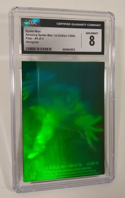 1994 Fleer Amazing Spider-Man 1st Edition Spider-Man Hologram 4 Of 4 CGC 8 NM - Image 1 of 4