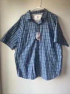 NWT Worldwide Sportsman Fishing Outdoor Shirt Men’s 2XL Blue Plaid UPF30 - Picture 1 of 5