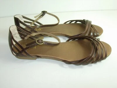 WOMENS BROWN FAUX LEATHER MUDD FLATS SANDALS SLINGBACK CASUAL SHOES SIZE 9.5 M - Image 1 of 4