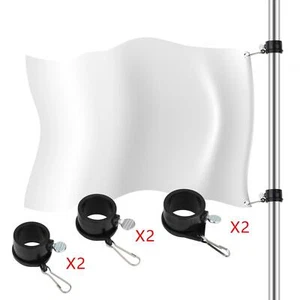 2pcs Flag Pole Clip Clamp Replacement with 360 Degree Swivel Carabiner for Easy - Picture 1 of 22