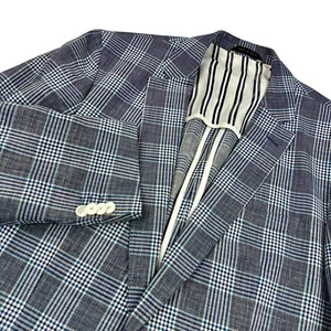 Blazer HUGO BOSS Hartley 2 Lana Calce Ajustado Azul Negro Blanco Cuadros Talla 44L COMO NUEVO - Imagen 1 de 24
