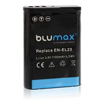 Batteria Alta Qualità BLUMAX ricambio NIKON EN-EL23 CoolPix P600 S810c 1700 mAH