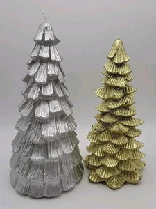 Velas de árbol de Navidad plateadas y doradas - Buen estado - 8" y 71/4" - Imagen 1 de 6