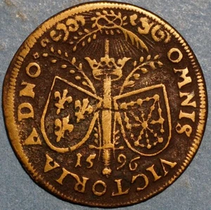 France Jeton Token Henry IV 1596 Omnis Victoria Adno date - Picture 1 of 2