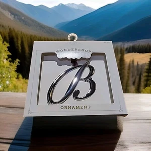 Metal Christmas Tree Ornament Silver Letter (B) By Wondershop Target - Picture 1 of 5