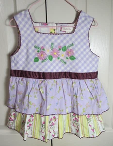 Matilda Jane Sz. 6 Enchanted Garden Prudence Gingham Tunic Top Girls - Picture 1 of 6