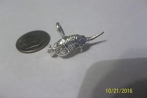 Vintage Sterling Silber Gürteltier Anhänger oder Charm 295160  - Bild 1 von 3