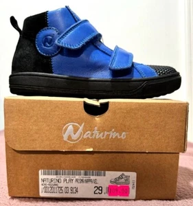 Naturino Play Shoes Blue Leather with Black Suede (New with box) - Picture 1 of 1