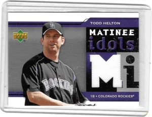 TODD HELTON 2004 UPPER DECK MATINEE IDOLS GAME USED PINSTRIPE JERSEY HOF - Bild 1 von 1