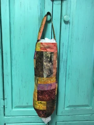 ÚNICO Retazos Hecho a Mano Batik y Telas Teñidas Patchwork Bolsa de Plástico Soporte Foto 1 de 4