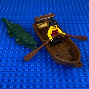 Lego Piraten Minifiguren Konvolut mit Alligator Boot Ruder Schatztruhe 5 Goldbarren - Bild 1 von 6