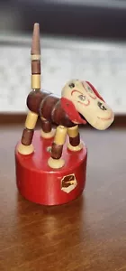 Vintage Wooden Push-up Puppet, Toy Dog - Picture 1 of 6