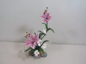 Lenox Pink Rubrum Lily and Dogwood Bone China Figurine - Picture 1 of 5