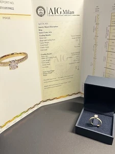 Anello Oro 14 Kt Diamante Naturale Centrale 0.61 Ct - Imagen 1 de 5