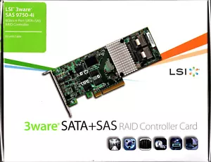KIT CONTROLADOR RAID LSI 3WARE SAS 9750-4I PCIE 6GB/S SATA+SAS LSI00215 - ¡NUEVO! - Imagen 1 de 1