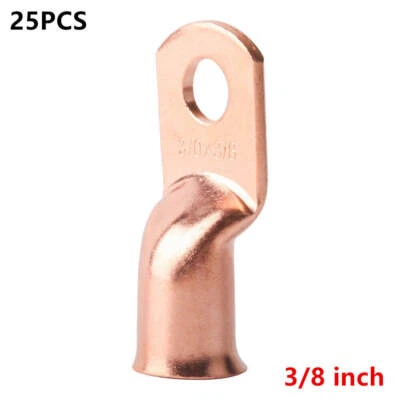 25x 3/0 Ga AWG Ring Cable Lug Crimp Copper Terminals Power Ground Wire 3/8" Stud - Image 1 of 4