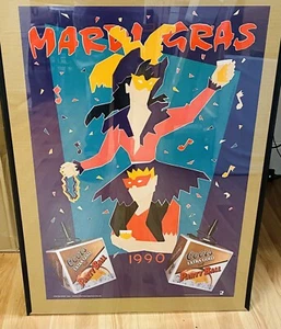 Mardi Gras 1990 Coors Extra Gold Poster SUPER RARE... PERFECT CONDITION - Picture 1 of 2