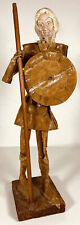 Outsider Folk Art Sculpture Don Quixote Figure Paper Mache ￼Staff Mix Media OOAK