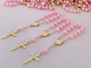 36 Pink Color Gold Plated baptism Favors Communion Favors/Recuerdos De Bautizo - Picture 1 of 6