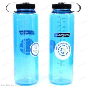 2 Pack - Nalgene 48oz Wide Mouth Water Bottles BPA/BPS-Free Tritan Blue / Black - Picture 1 of 3