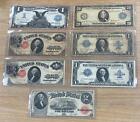 7 Us Lg Size Notes 1899 $1Sc,1914 $20 Frn,2-1917 $1 Usn,1917 $2 Usn,2-1923 $1 53