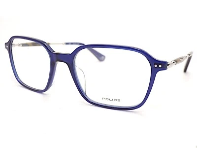 Police Glasses Frame Origins Urban 4 Blue Silver 52mm Spectacles VPLE98 0T31 - Image 1 of 4