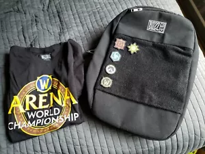 Blizzard Bag Blizzcon 2017 Backpack With Badges Overwatch, Warcraft, Arena tee - Picture 1 of 11