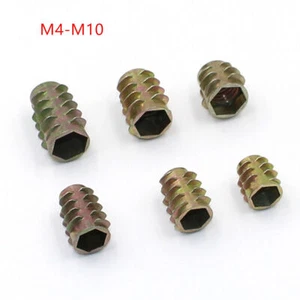 M4-M10 Insert Nut E-nut Thread Embedded Hex Hexagon Socket Head Wood Furniture - Picture 1 of 23