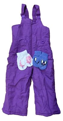 Canyon River Blues Girls Size 4 Snow Bibs And 2 Sets Of Mittens  - Image 1 of 4