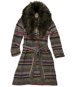 ANTHROPOLOGIE Angel of the North Wolle Kunstfell Small Pullover Mantel Cardigan Gr. S - Bild 1 von 5
