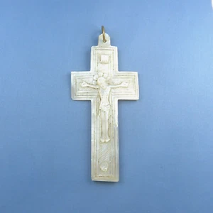 Antique Mother of Pearl Cross † Crucifix Pendant - Picture 1 of 6