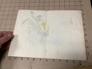 original ART circa 1930s-40's Drawing: - ) king arthur knight SIR LANCELOT? - Picture 1 of 2