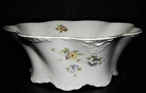 Herman Ohmne Silesia Germany China Serving Bowl Gold Trim Floral Pattern Formal - Picture 1 of 12