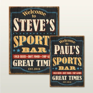 Personalised Sports Bar Man Cave Beer Gift Wooden Hanging Plaque Sign - Picture 1 of 6