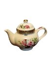 Vintage Teapot Trinket Box Formalities by Baum Bros. Floral Roses Hindged 